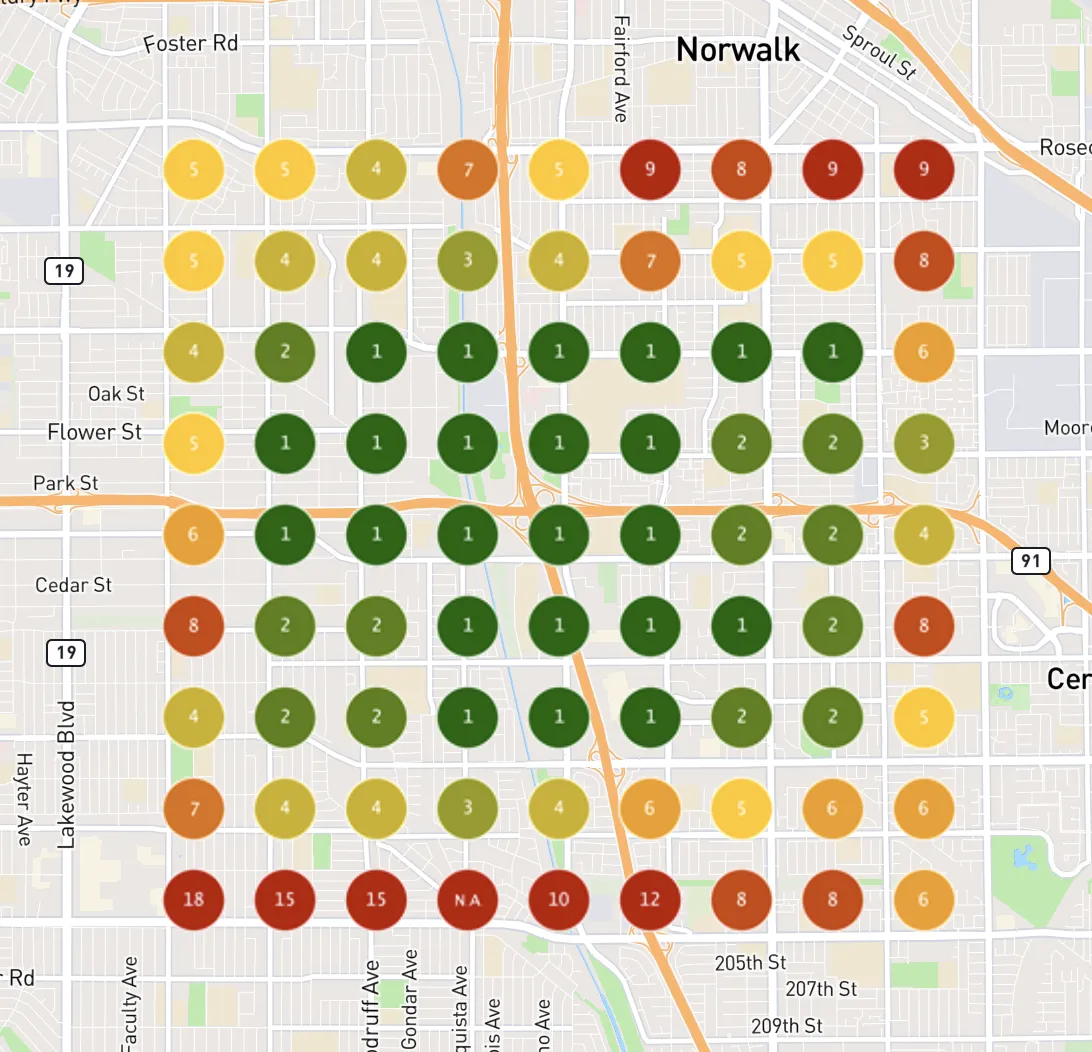 Health business map ranking after, dominant green
